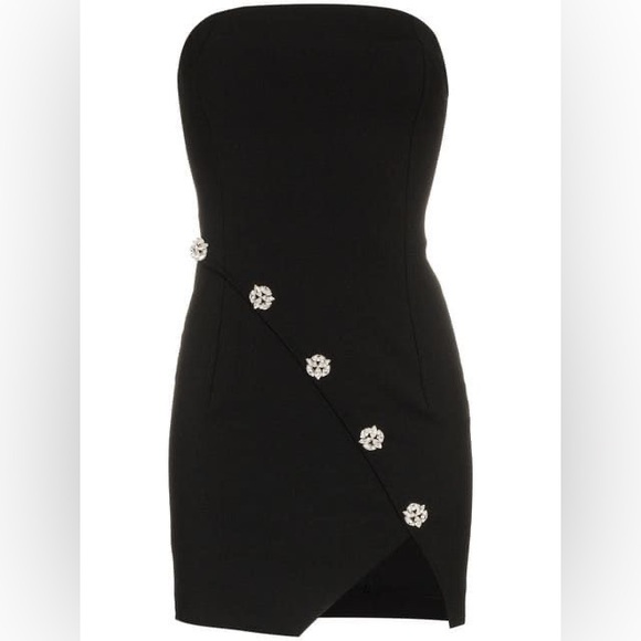 NWT FAITH CONNEXION Embellished Black Strapless Mini Dress M / L $1000 Retail - Picture 3 of 15